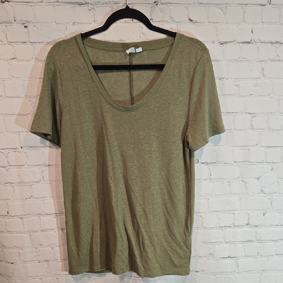 GAP Green Linen Blend T Shirt Size S Tall - Picture 1 of 7